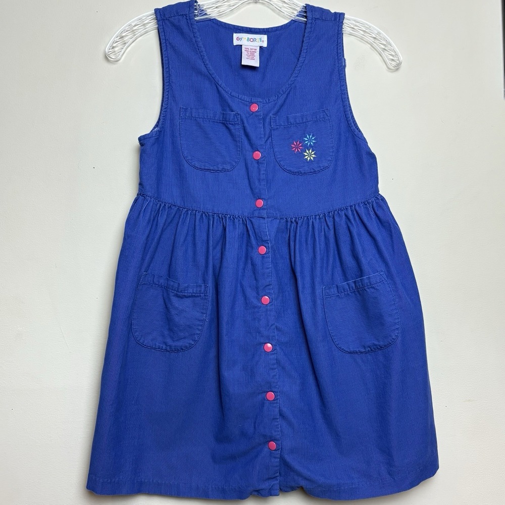 Gymboree Vtg 1997 Aspen Adventure Snowflake Jumper Dress Corduroy XXL 6-7